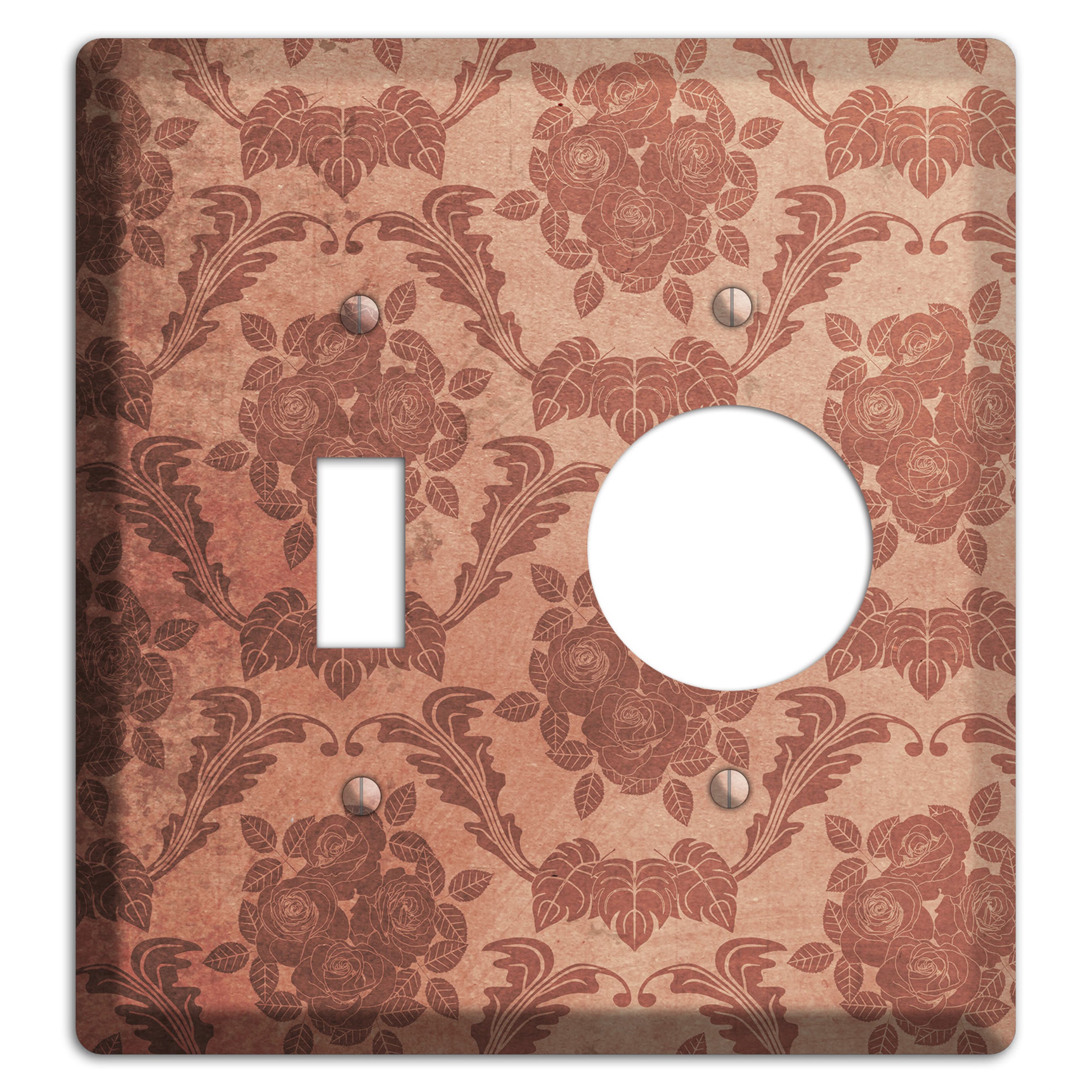 Old Rose Vintage Rose Damask Toggle / Receptacle Wallplate