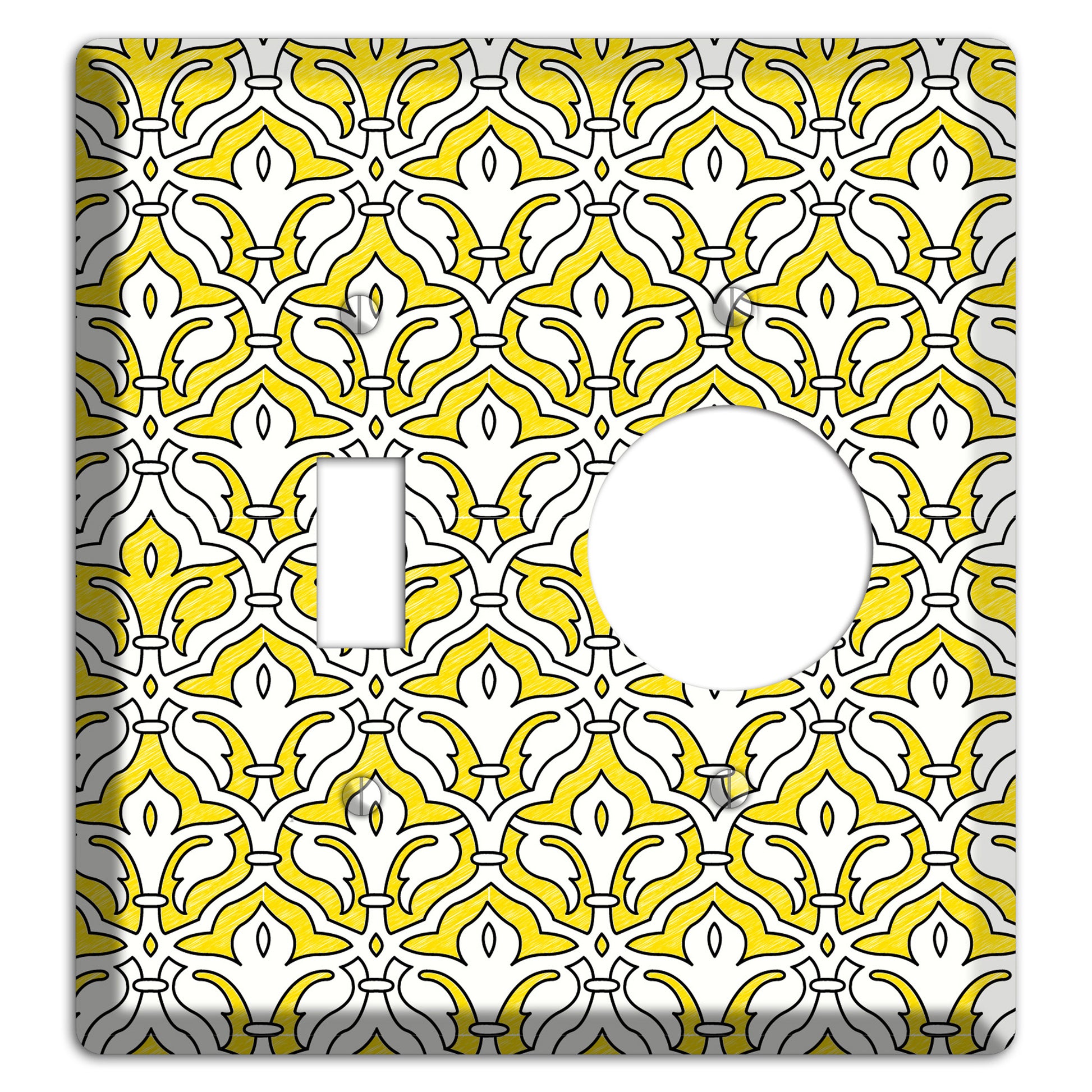 Yellow Scallop Tapestry Toggle / Receptacle Wallplate