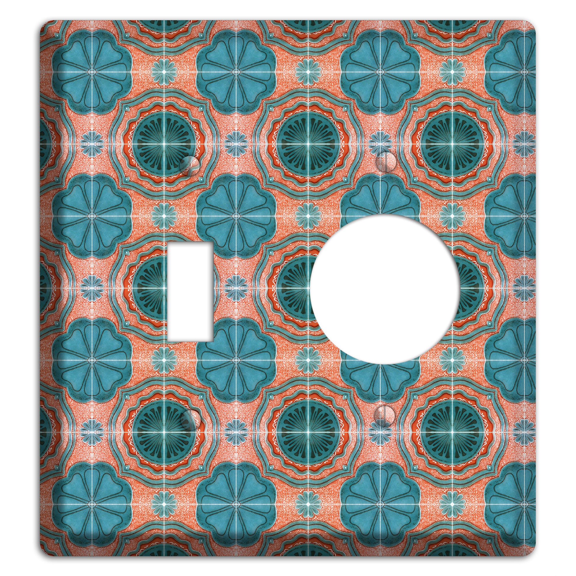 Tavira Tiles 3 Toggle / Receptacle Wallplate