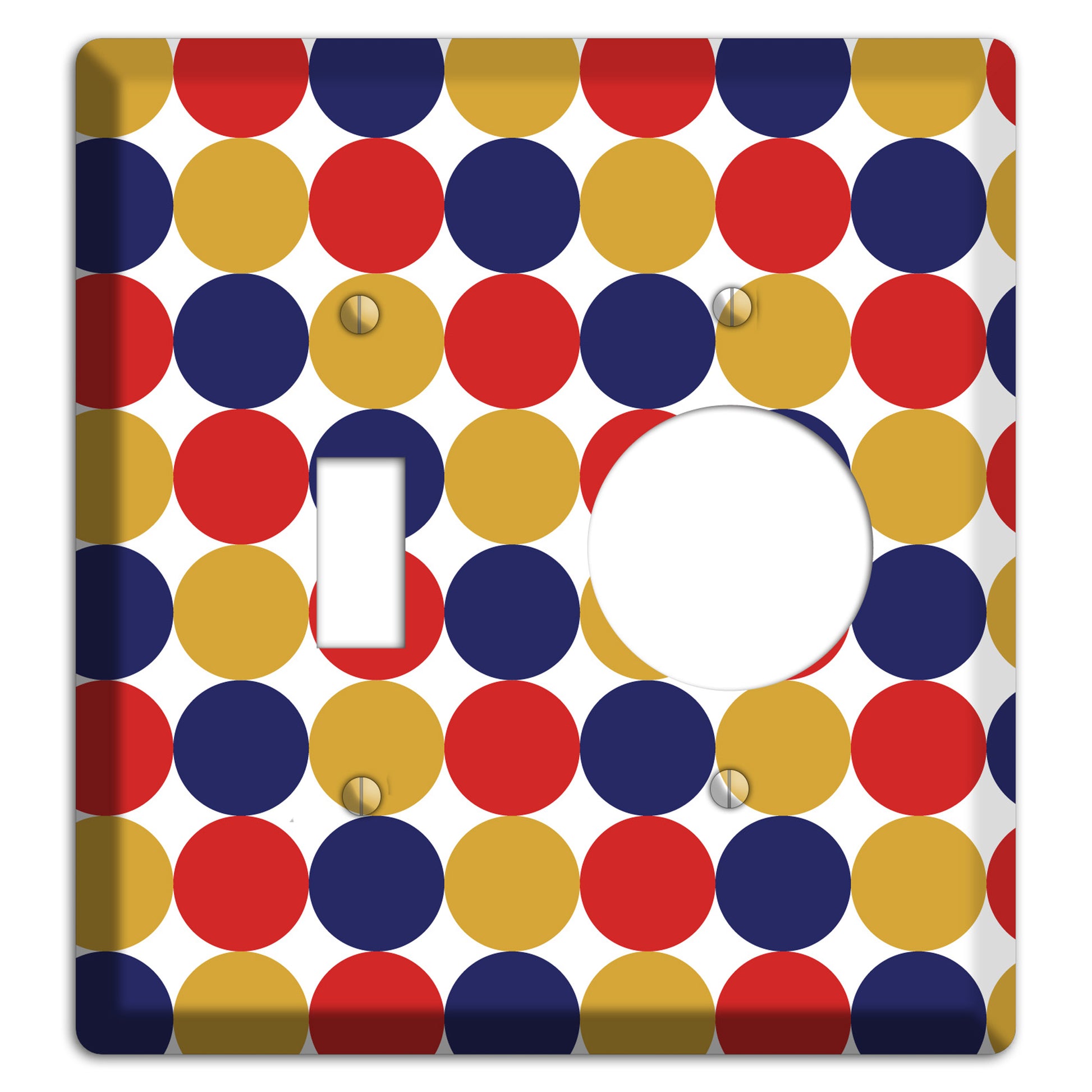 Mustard Red Purple Tiled Dots Toggle / Receptacle Wallplate