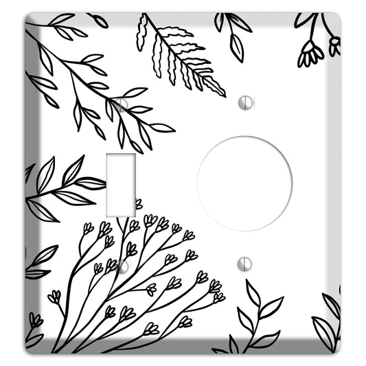 Hand-Drawn Floral 38 Toggle / Receptacle Wallplate