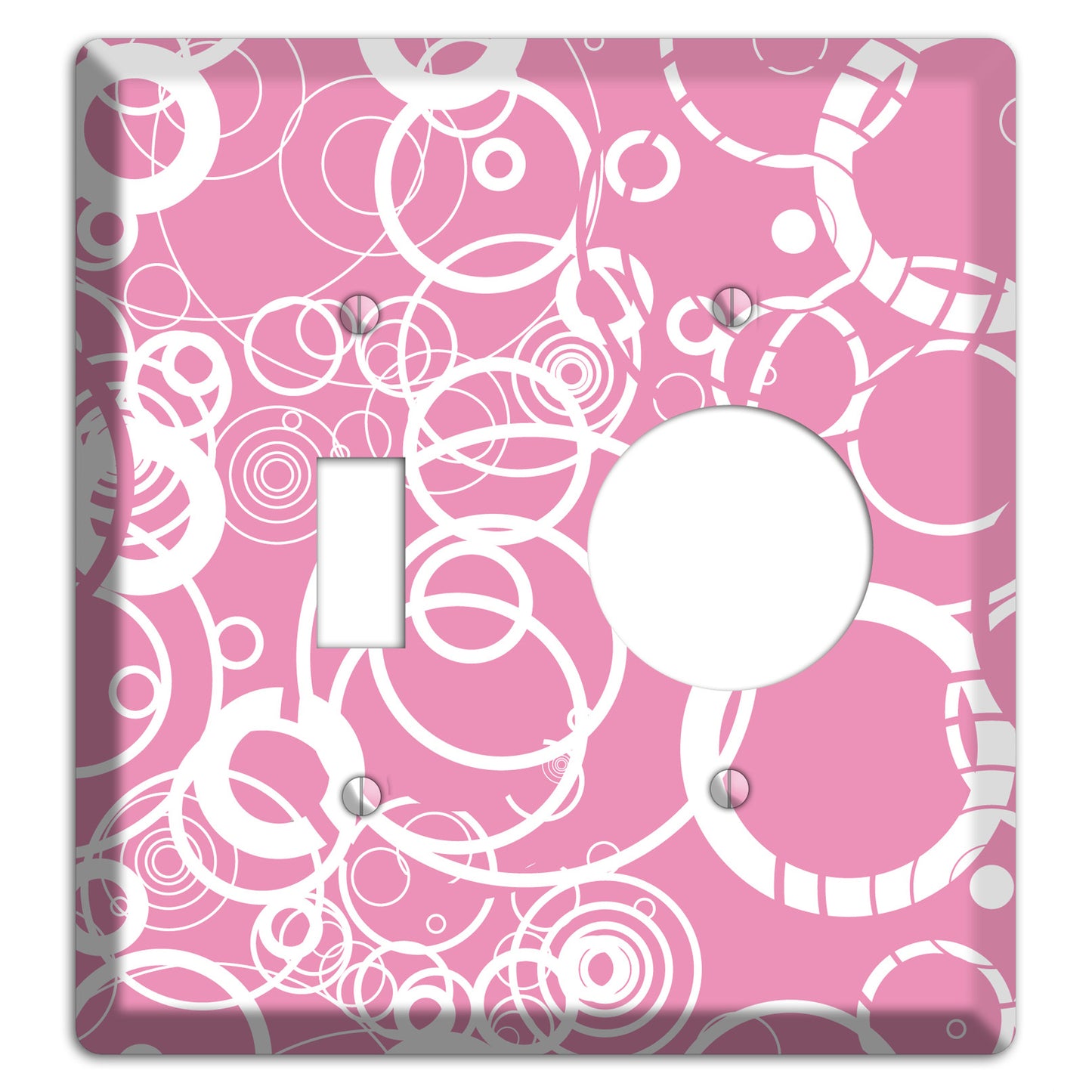 Light Pink Circles Toggle / Receptacle Wallplate