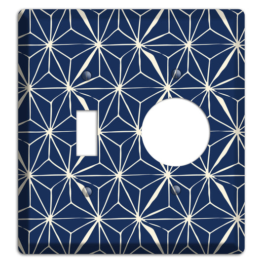 Navy Geometric Tile Toggle / Receptacle Wallplate