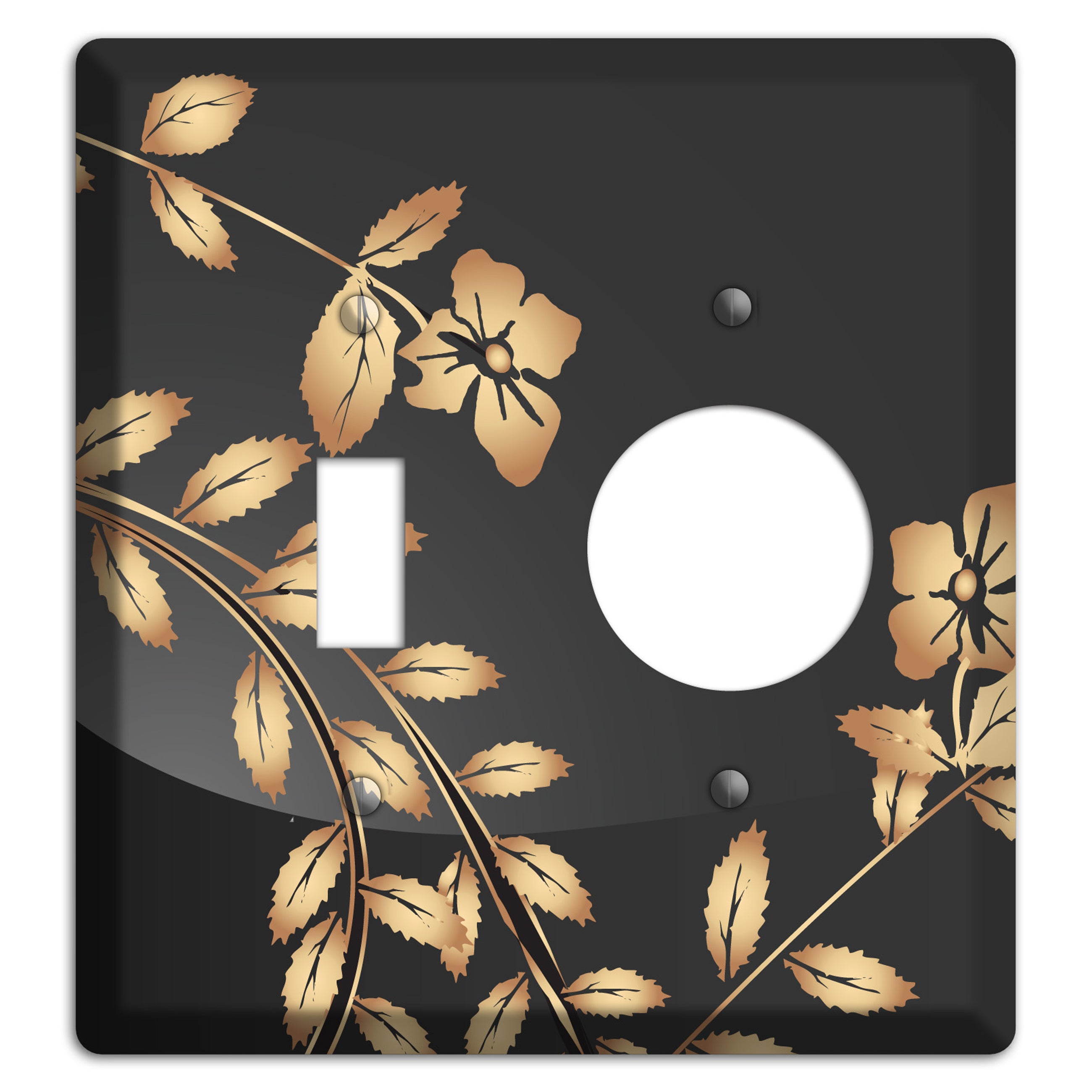 Black Sprig Toggle / Receptacle Wallplate