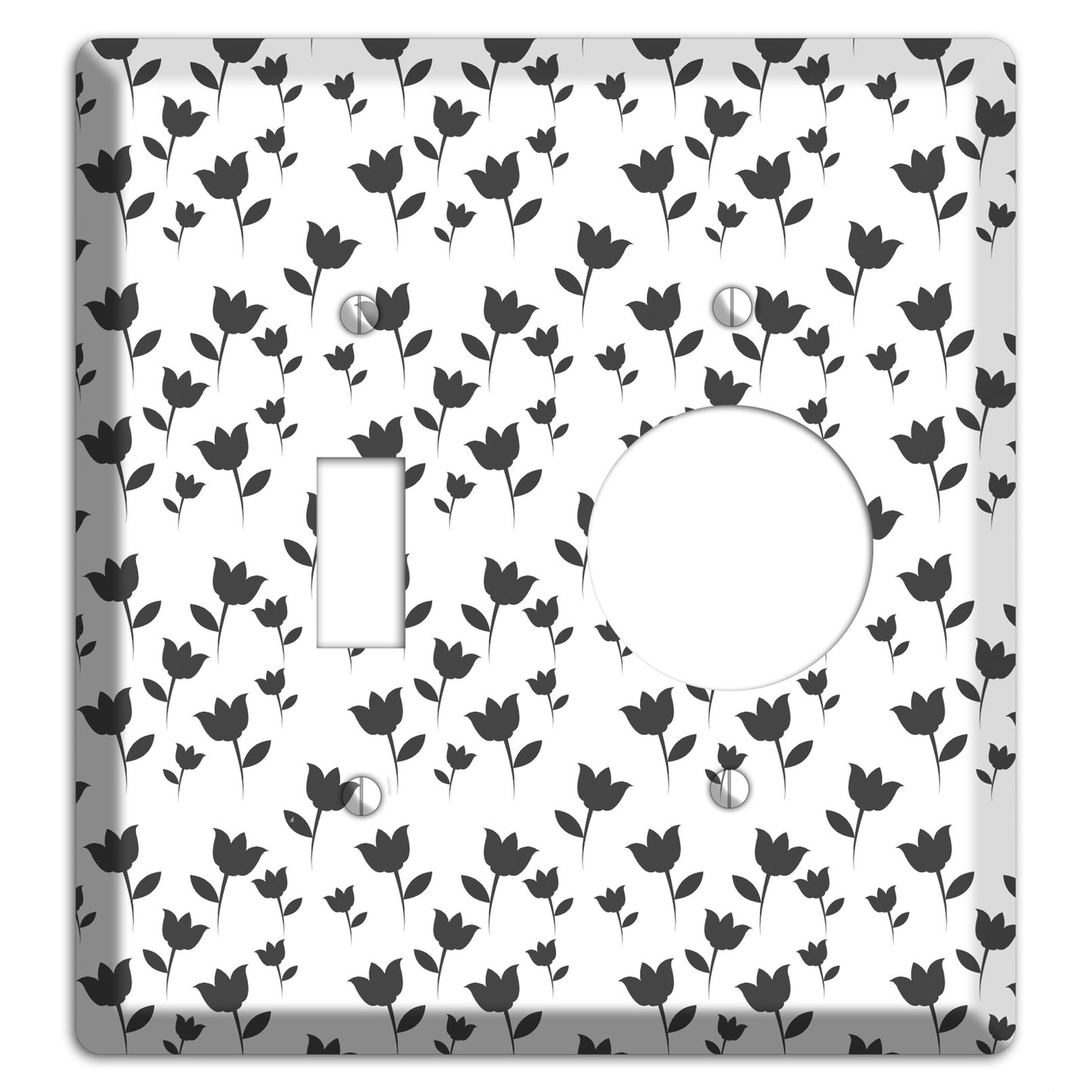 Black and White Tulips Toggle / Receptacle Wallplate