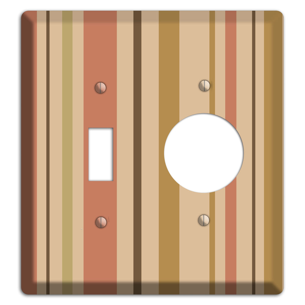 Multi Dusty Pink Vertical Stripes Toggle / Receptacle Wallplate