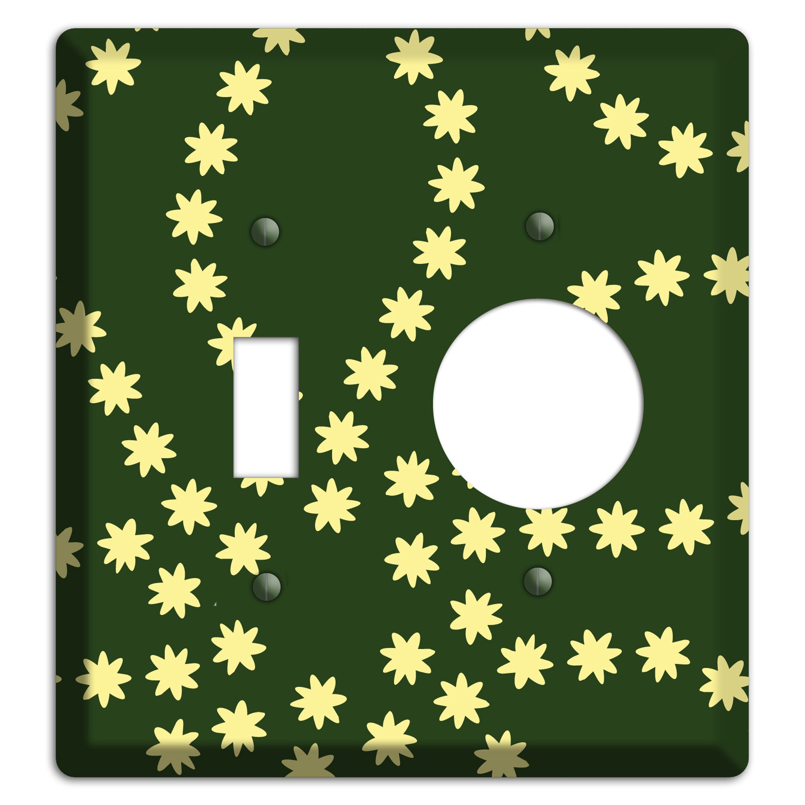 Green with Yellow Constellation Toggle / Receptacle Wallplate