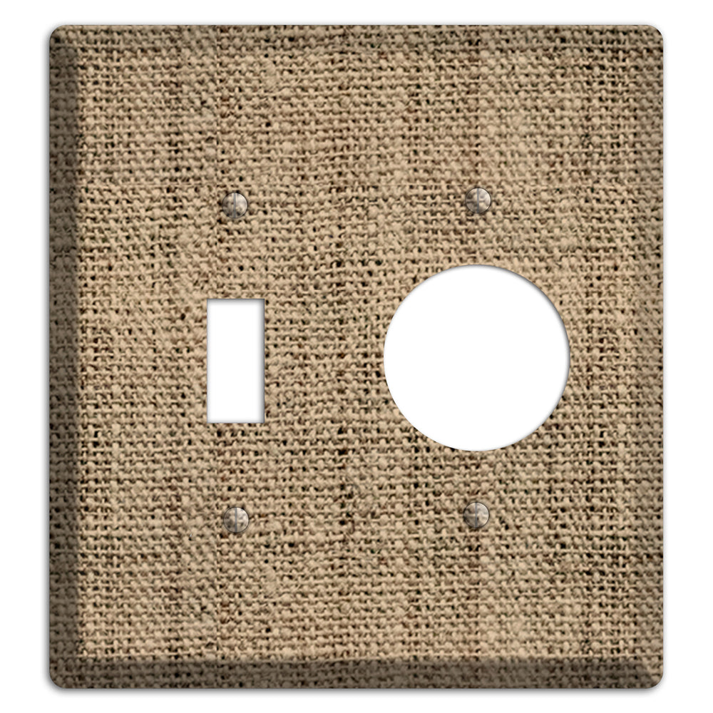 Donkey Brown Burlap Toggle / Receptacle Wallplate