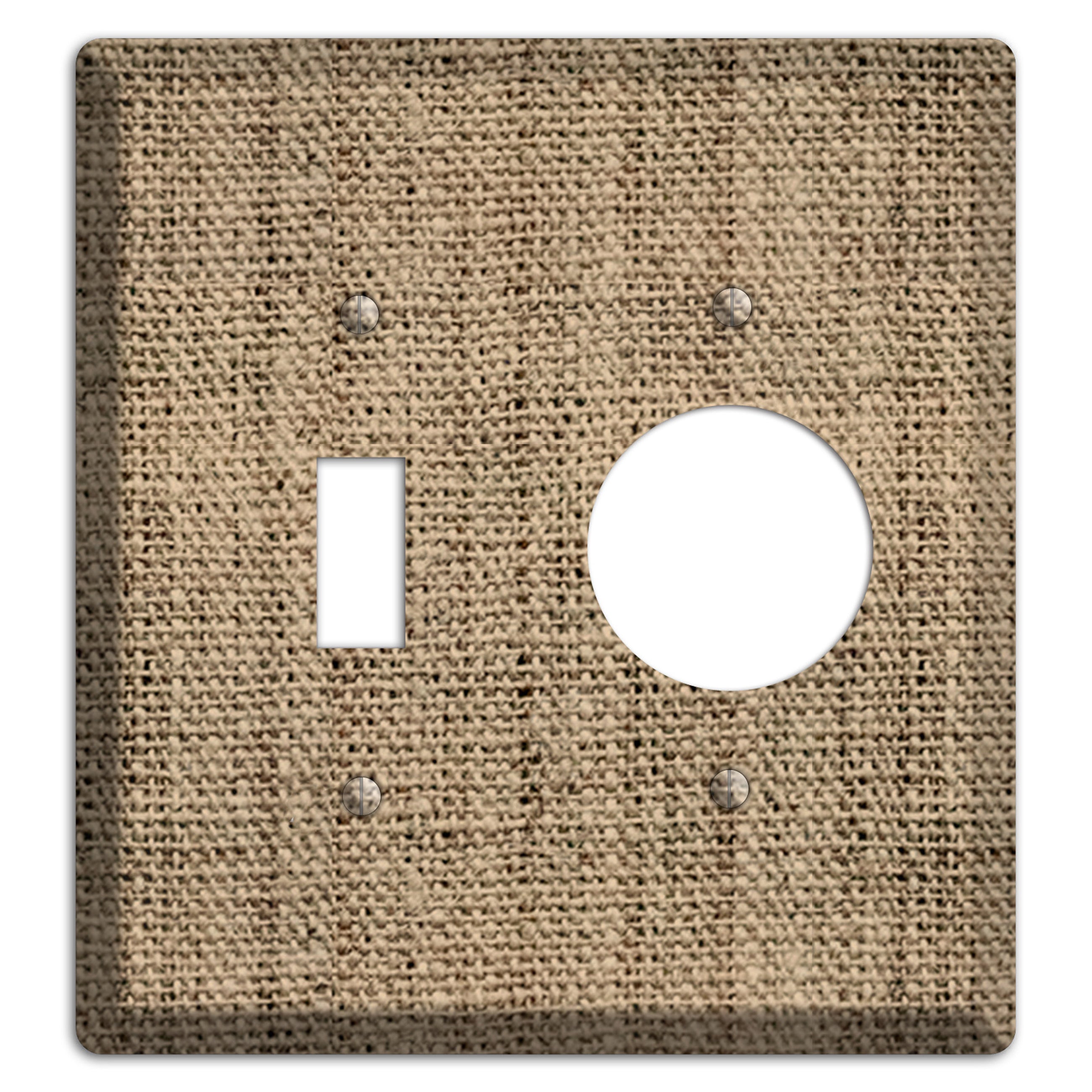 Donkey Brown Burlap Toggle / Receptacle Wallplate