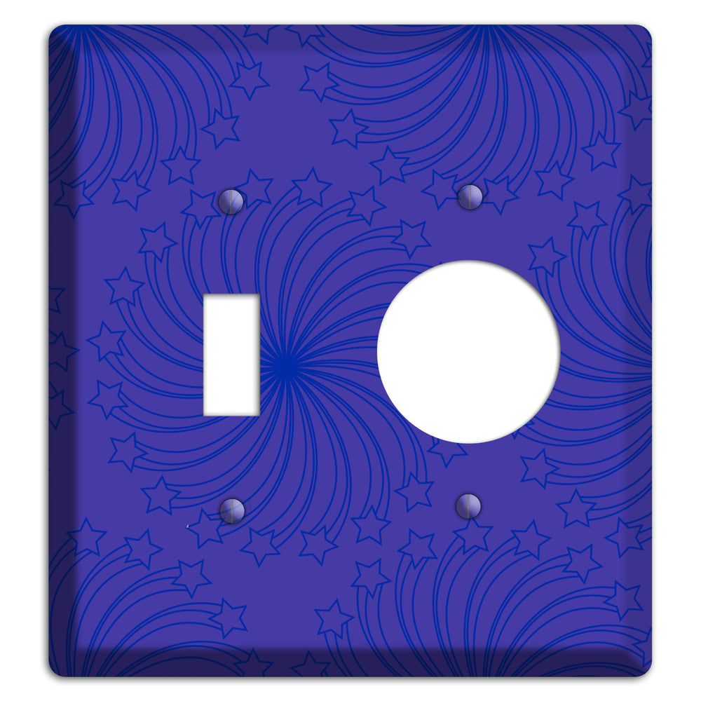 Multi Purple Star Swirl Toggle / Receptacle Wallplate