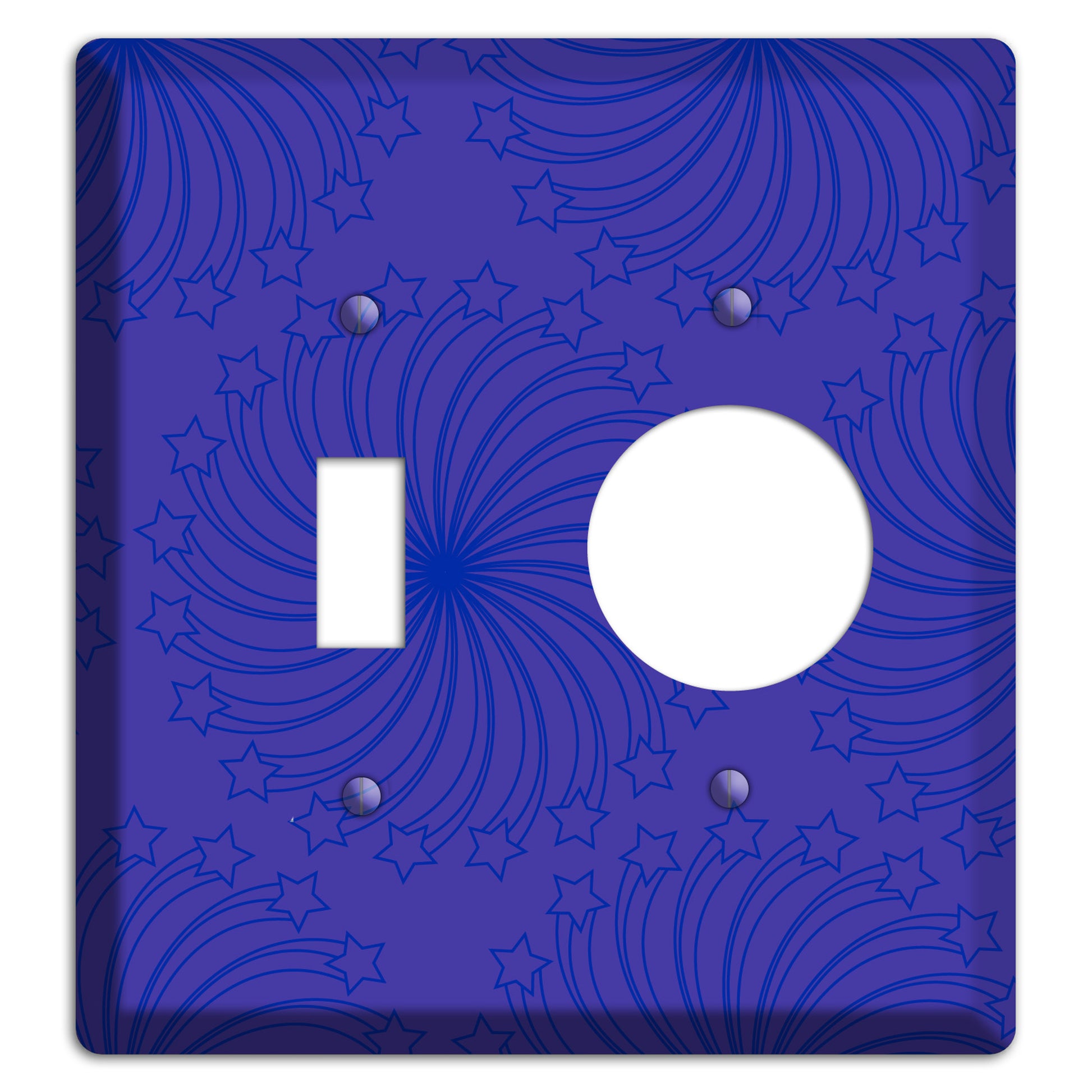 Multi Purple Star Swirl Toggle / Receptacle Wallplate