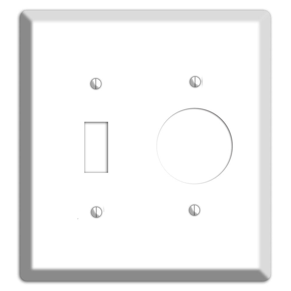 White Metal Toggle / Receptacle Wallplate