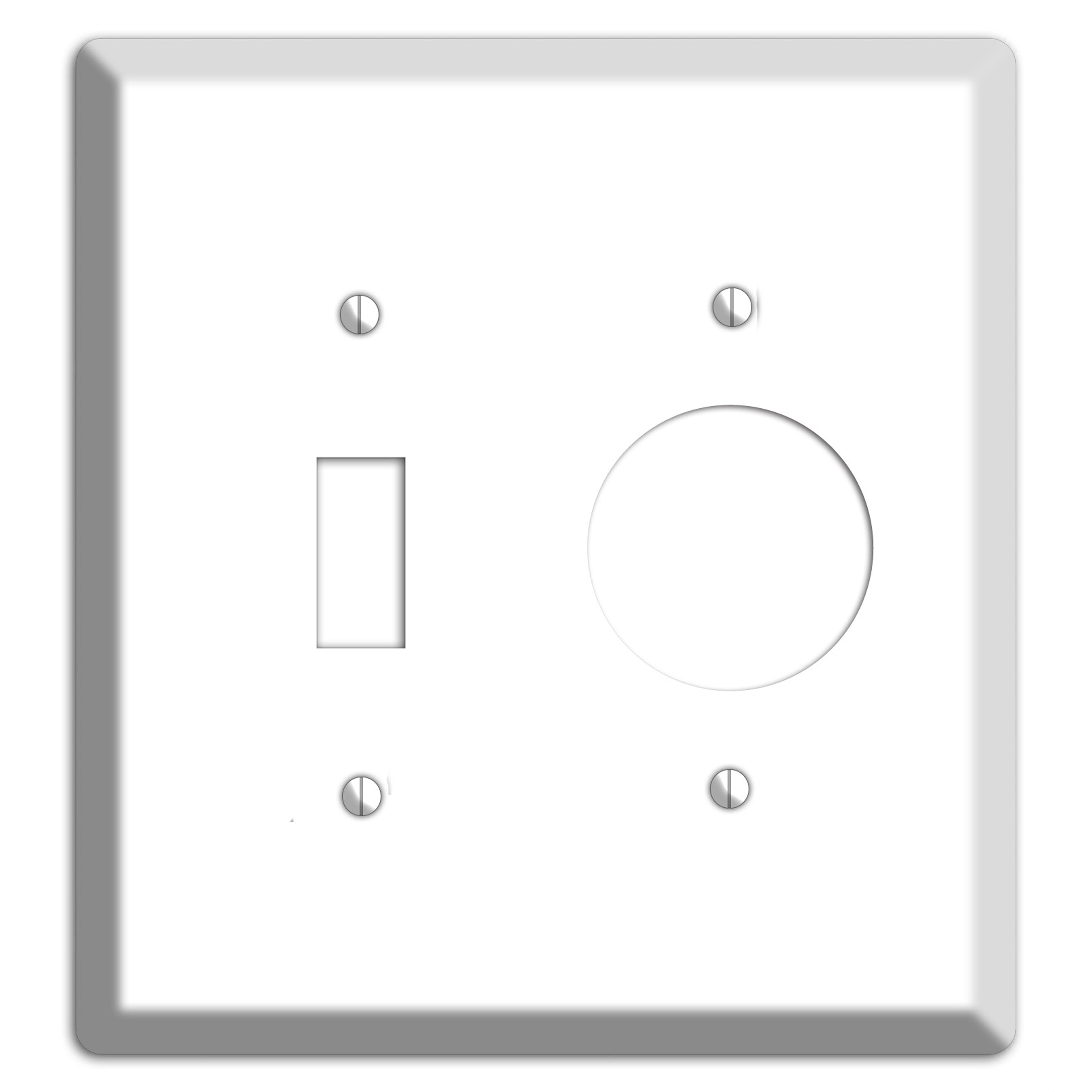 White Metal Toggle / Receptacle Wallplate