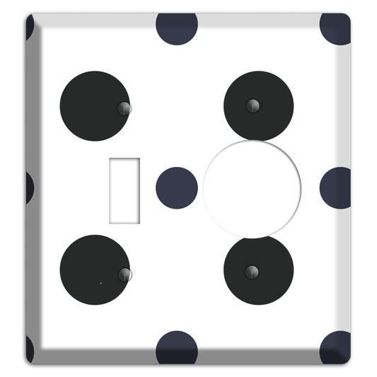 Black Multi Medium Polka Dots Toggle / Receptacle Wallplate