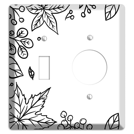 Hand-Drawn Floral 25 Toggle / Receptacle Wallplate