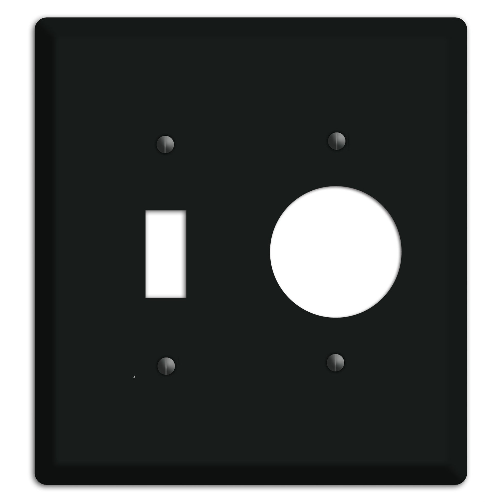 Matte Black Metal Toggle / Receptacle Wallplate