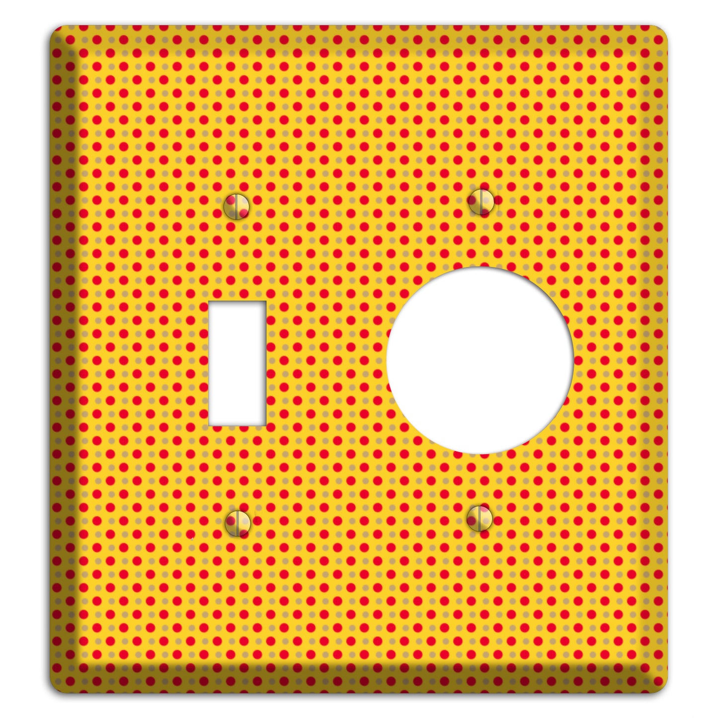 Orange with Maroon Tiny Polka Dots Toggle / Receptacle Wallplate