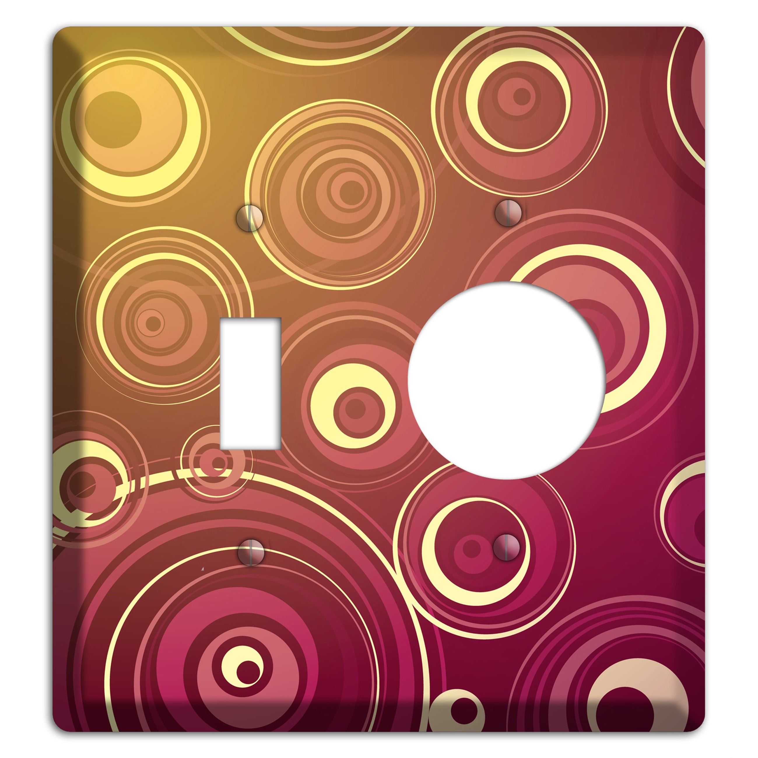 Maroon and Yellow Circles Toggle / Receptacle Wallplate