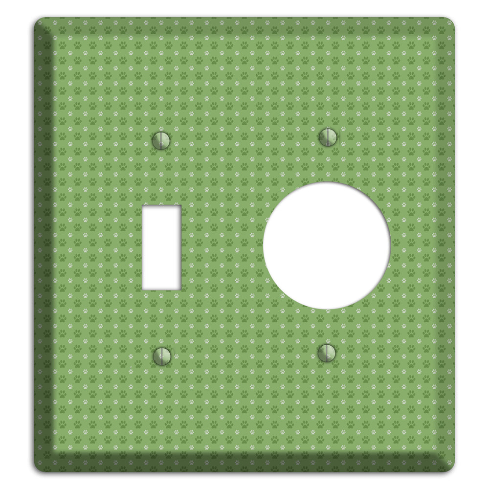 Green Paw Prints Toggle / Receptacle Wallplate