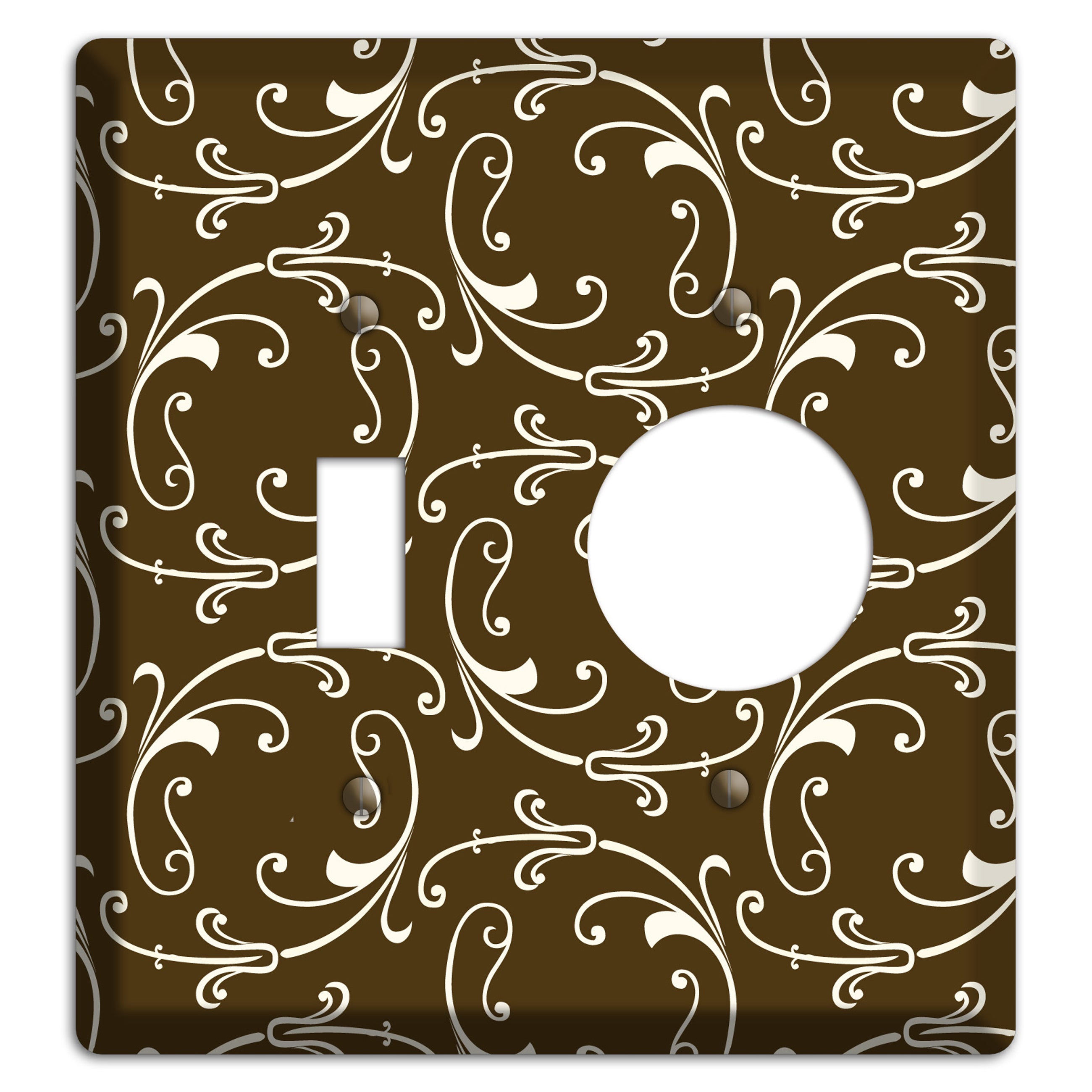 Brown Victorian Sprig Toggle / Receptacle Wallplate