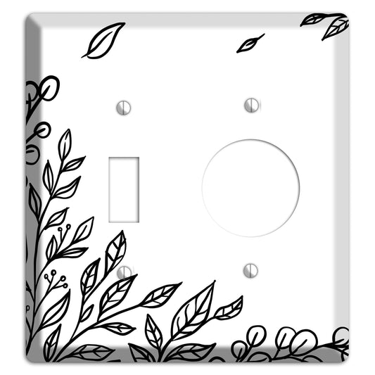 Hand-Drawn Floral 21 Toggle / Receptacle Wallplate