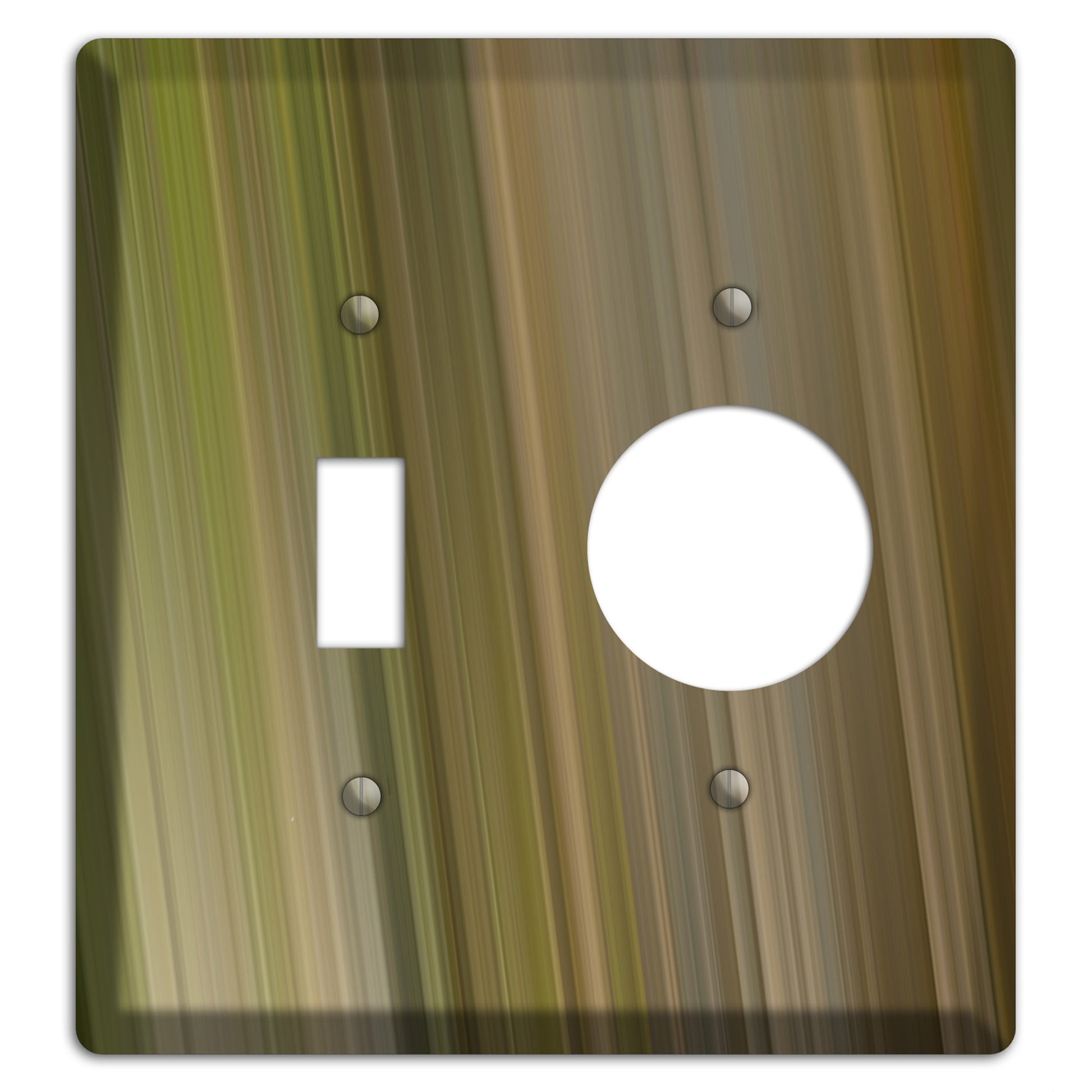 Olive and Brown Ray of Light Toggle / Receptacle Wallplate