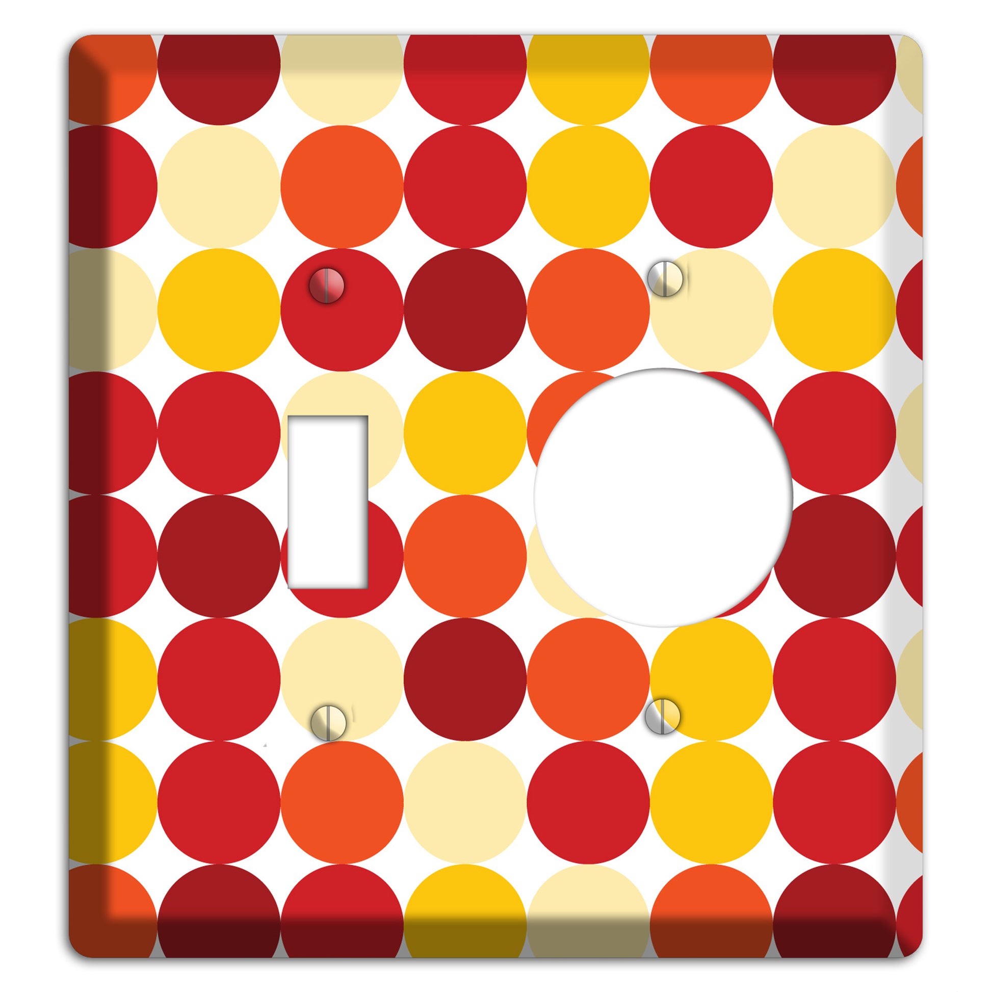 Multi Red and Beige Dots Toggle / Receptacle Wallplate
