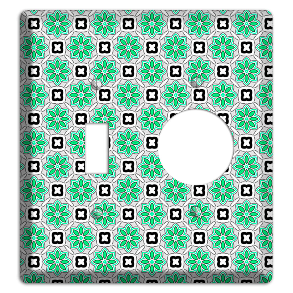 Green Foulard 6 Toggle / Receptacle Wallplate