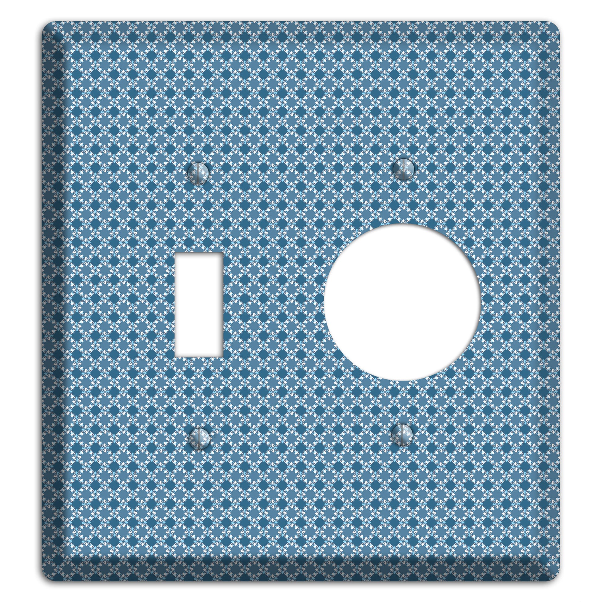 Multi Blue Checkered Foulard Toggle / Receptacle Wallplate