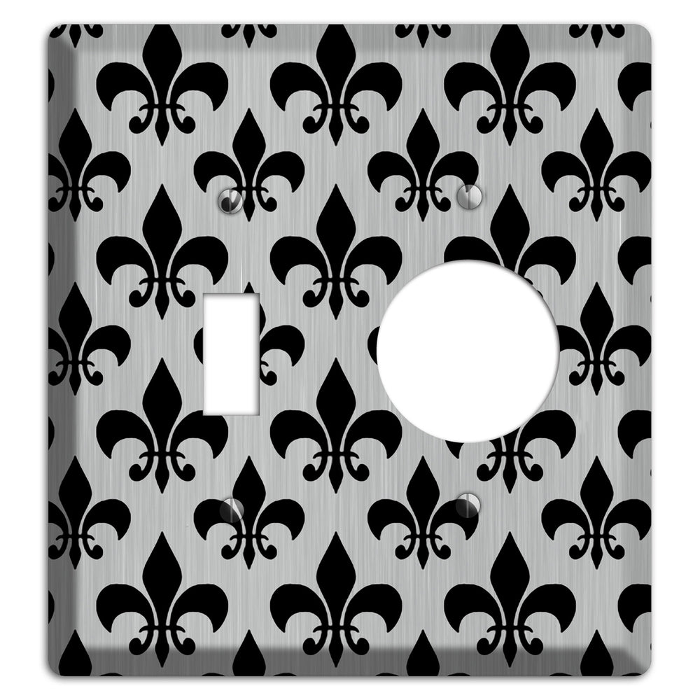 Fleur de Lis Stainless Steel Toggle / Receptacle Wallplate