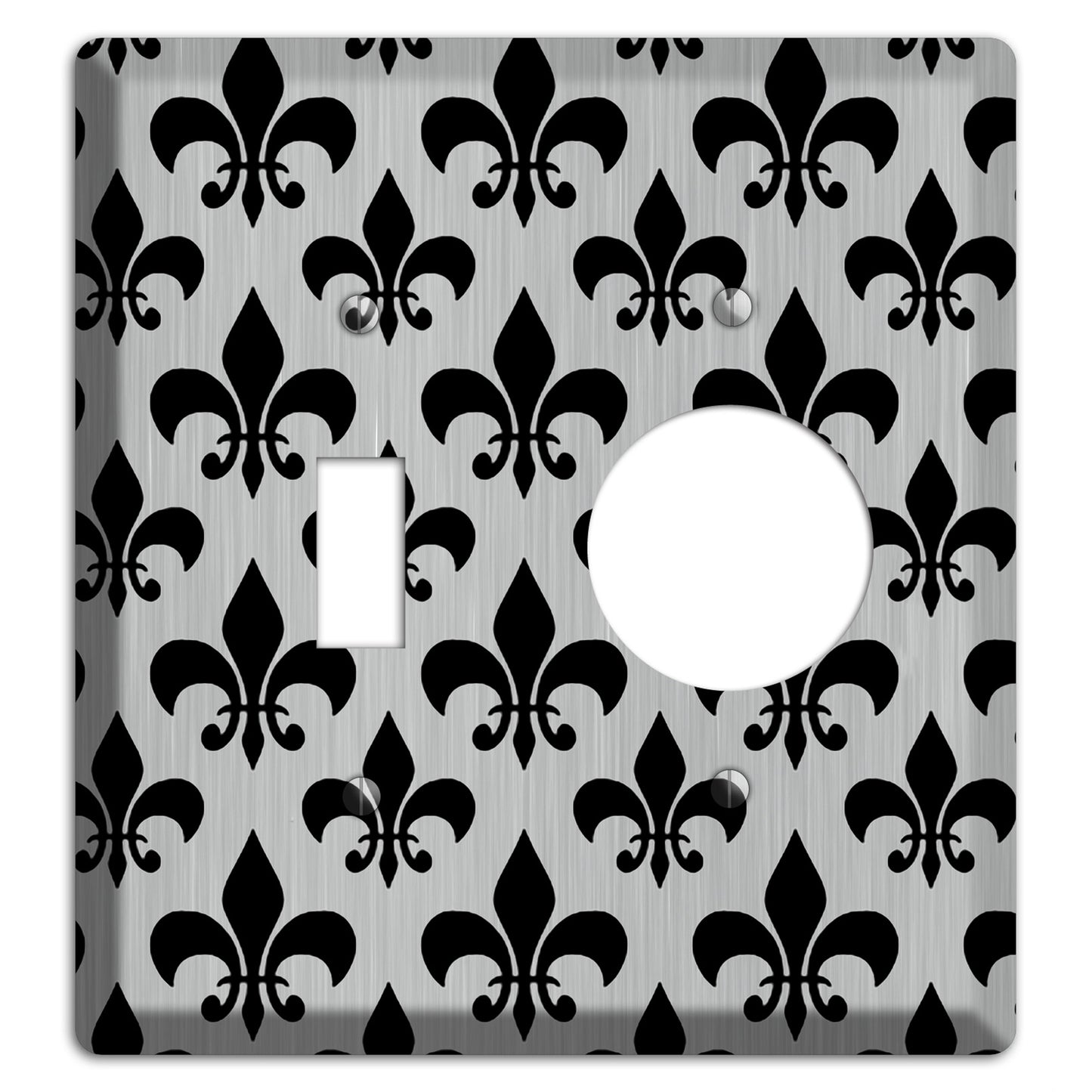 Fleur de Lis Stainless Toggle / Receptacle Wallplate