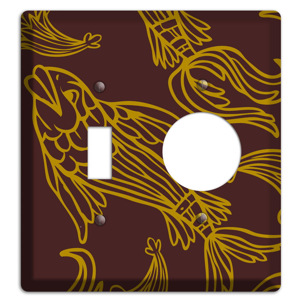 Brown and Beige Koi Toggle / Receptacle Wallplate