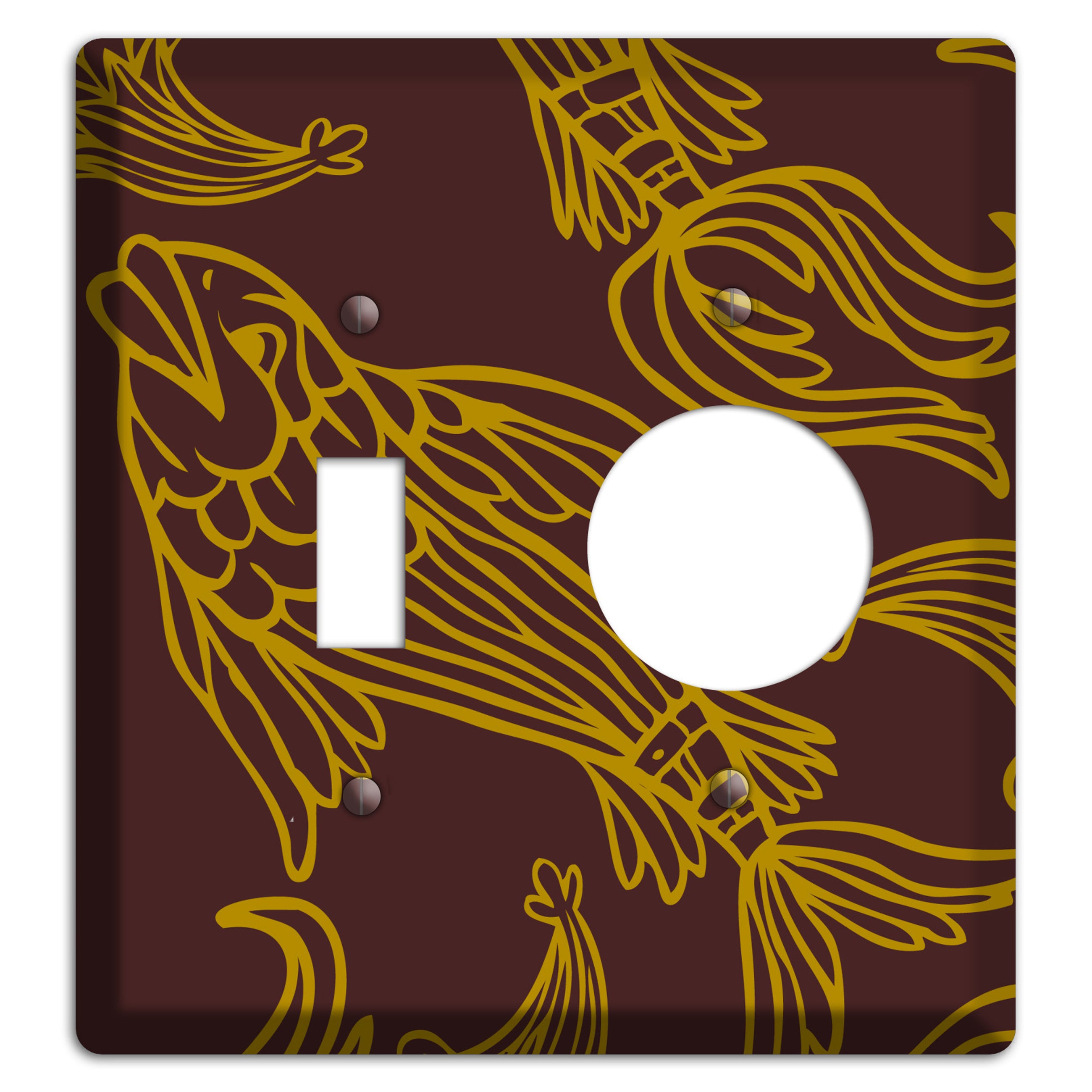 Brown and Beige Koi Toggle / Receptacle Wallplate