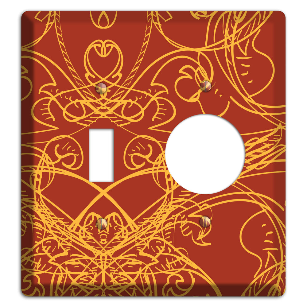 Red Deco Sketch Toggle / Receptacle Wallplate