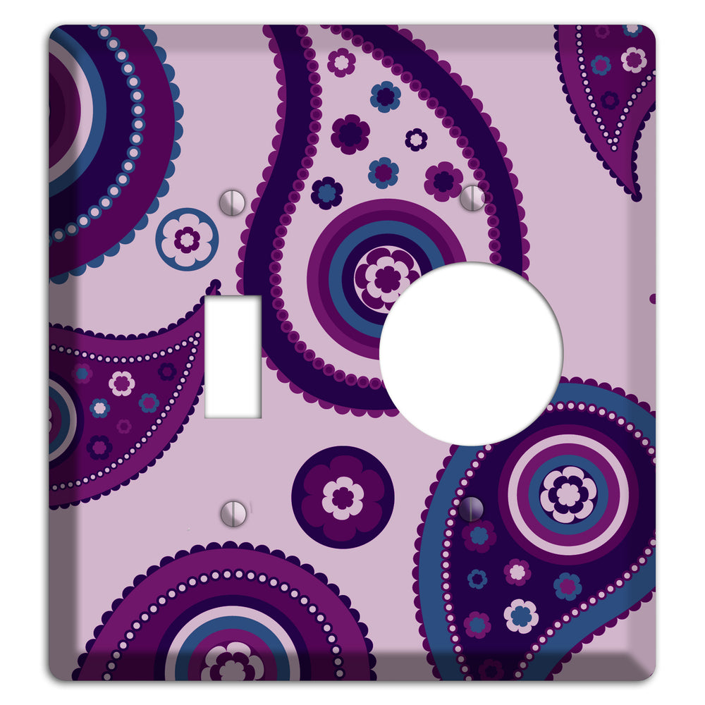 Light Purple Pailsey Toggle / Receptacle Wallplate
