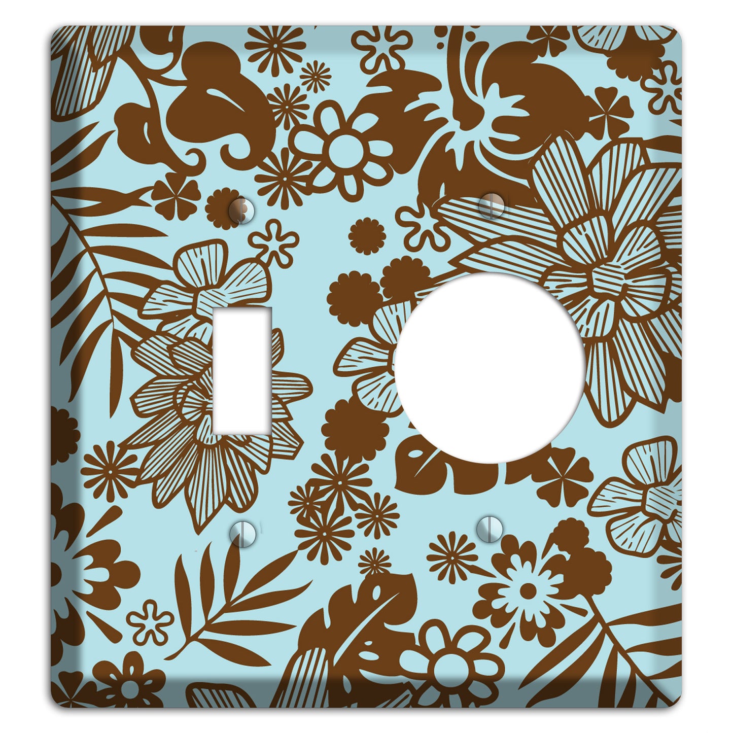 Blue and Brown Tropical Toggle / Receptacle Wallplate