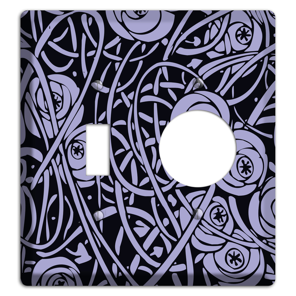 Lilac Deco Floral Toggle / Receptacle Wallplate