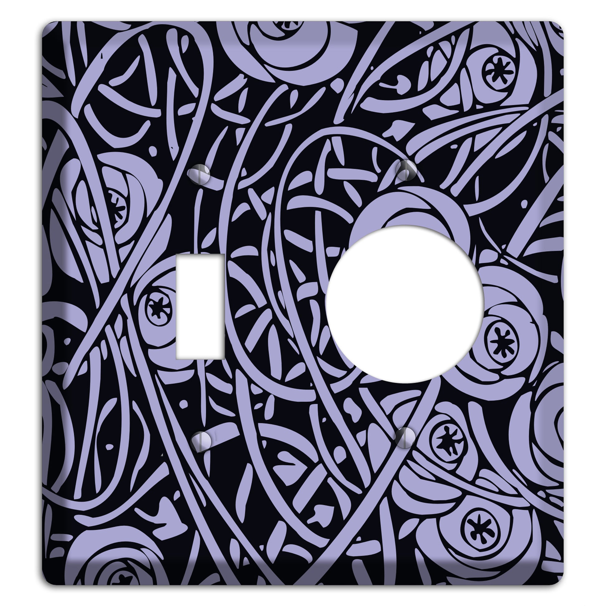 Lilac Deco Floral Toggle / Receptacle Wallplate
