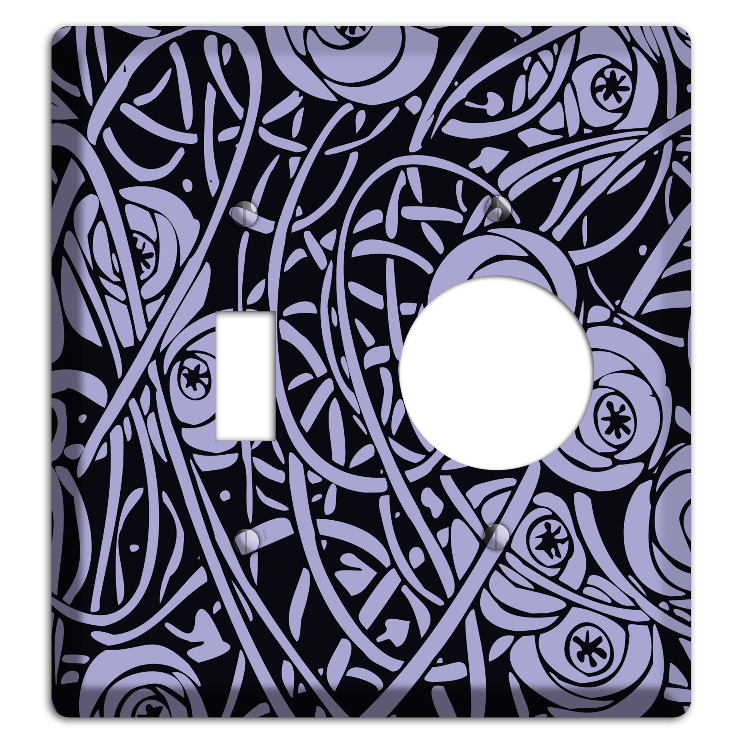 Lilac Deco Floral Toggle / Receptacle Wallplate