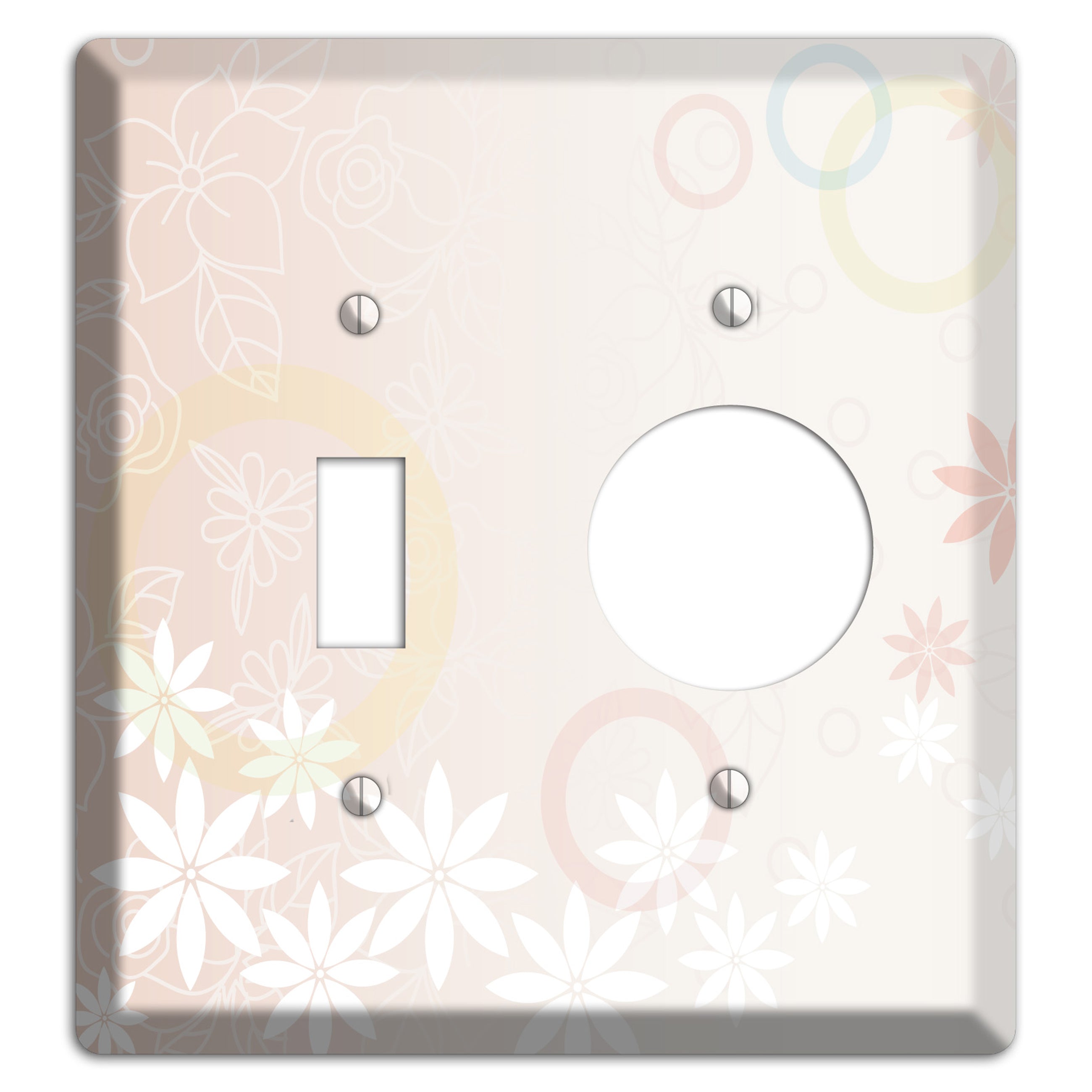 Mauve Floral Toggle / Receptacle Wallplate