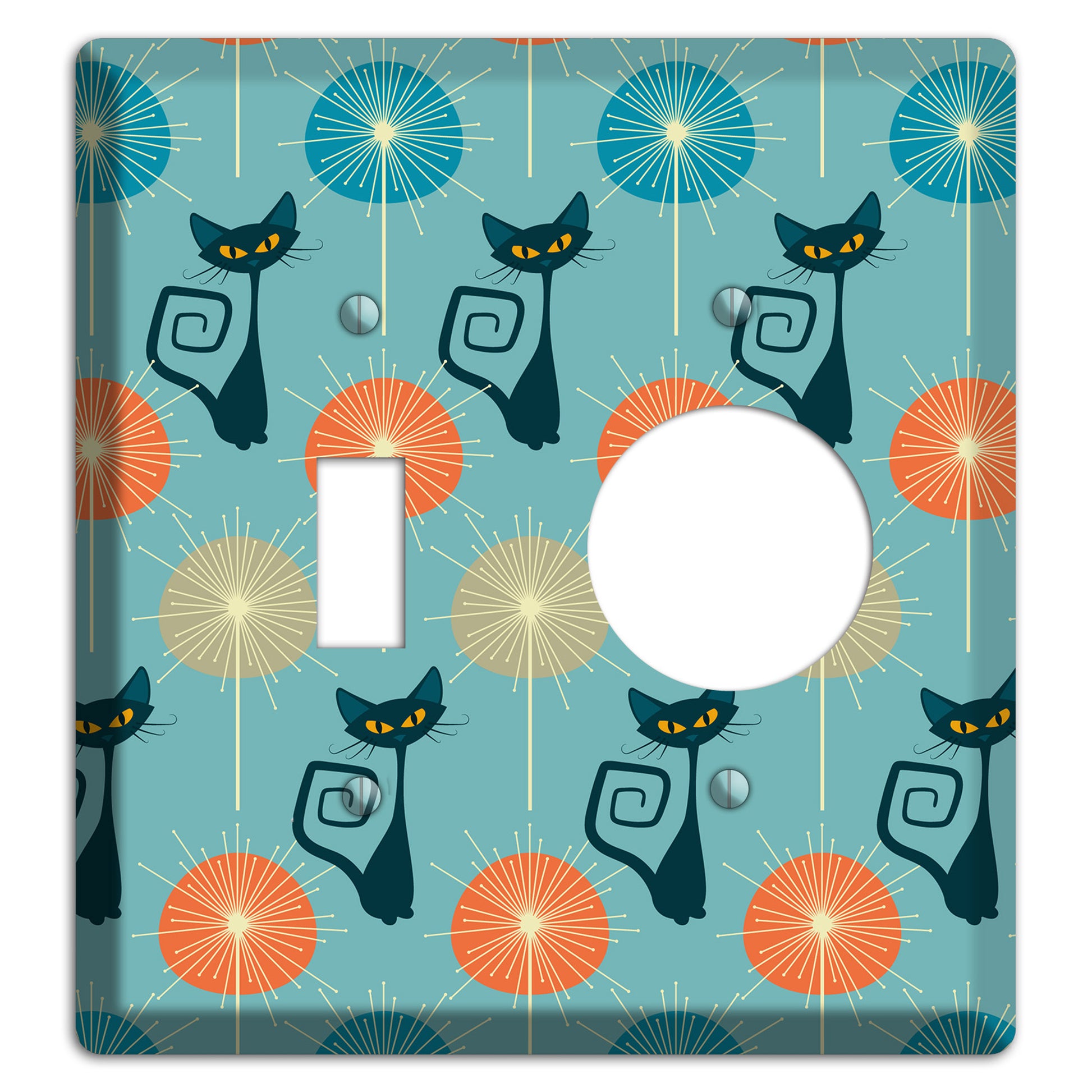 Atomic Burst Kitties Toggle / Receptacle Wallplate