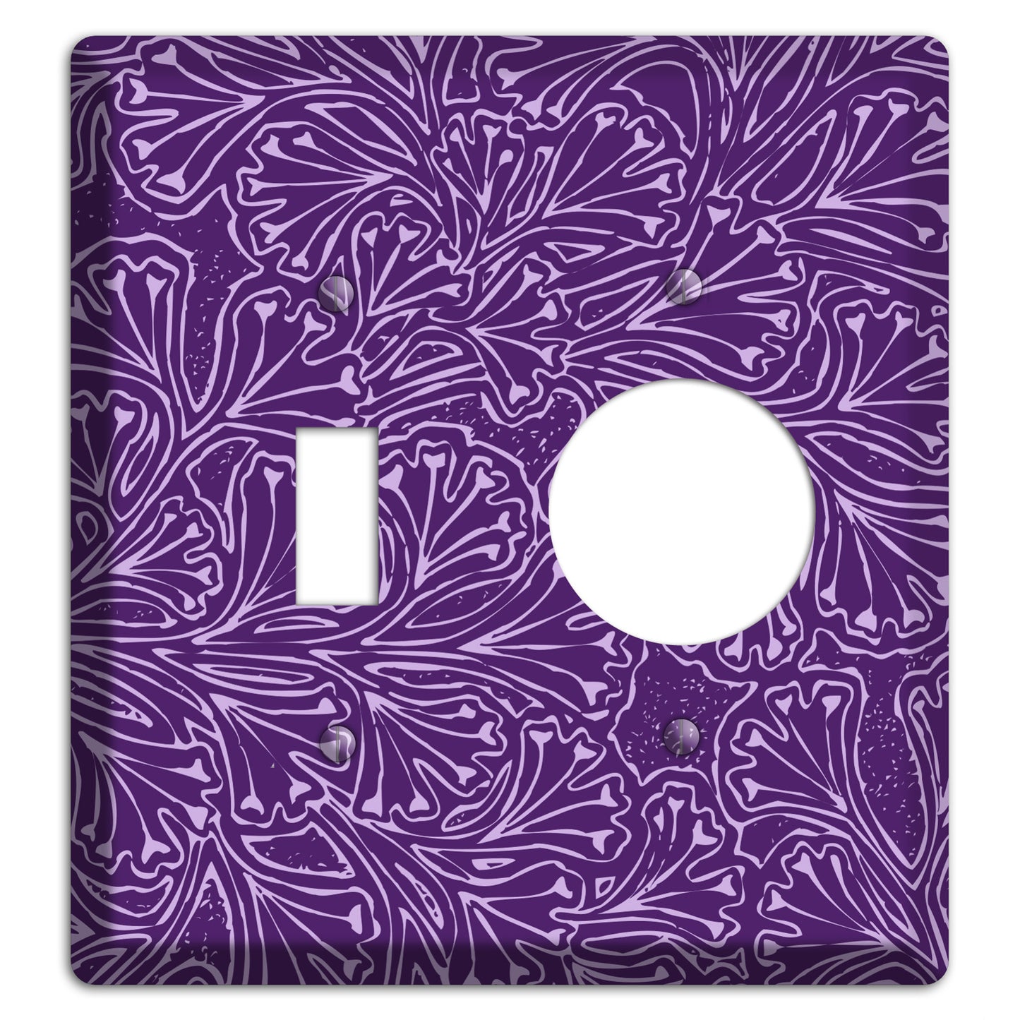 Deco Purple Interlocking Floral Toggle / Receptacle Wallplate