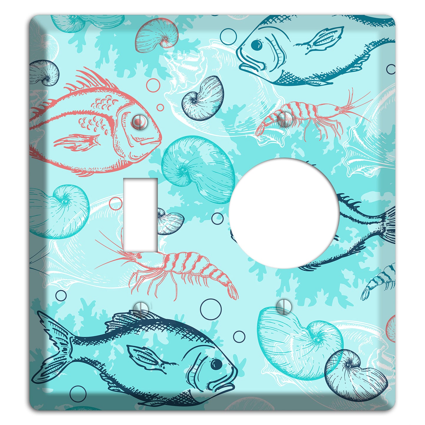 Mixed Sea Life Style 24 Toggle / Receptacle Wallplate