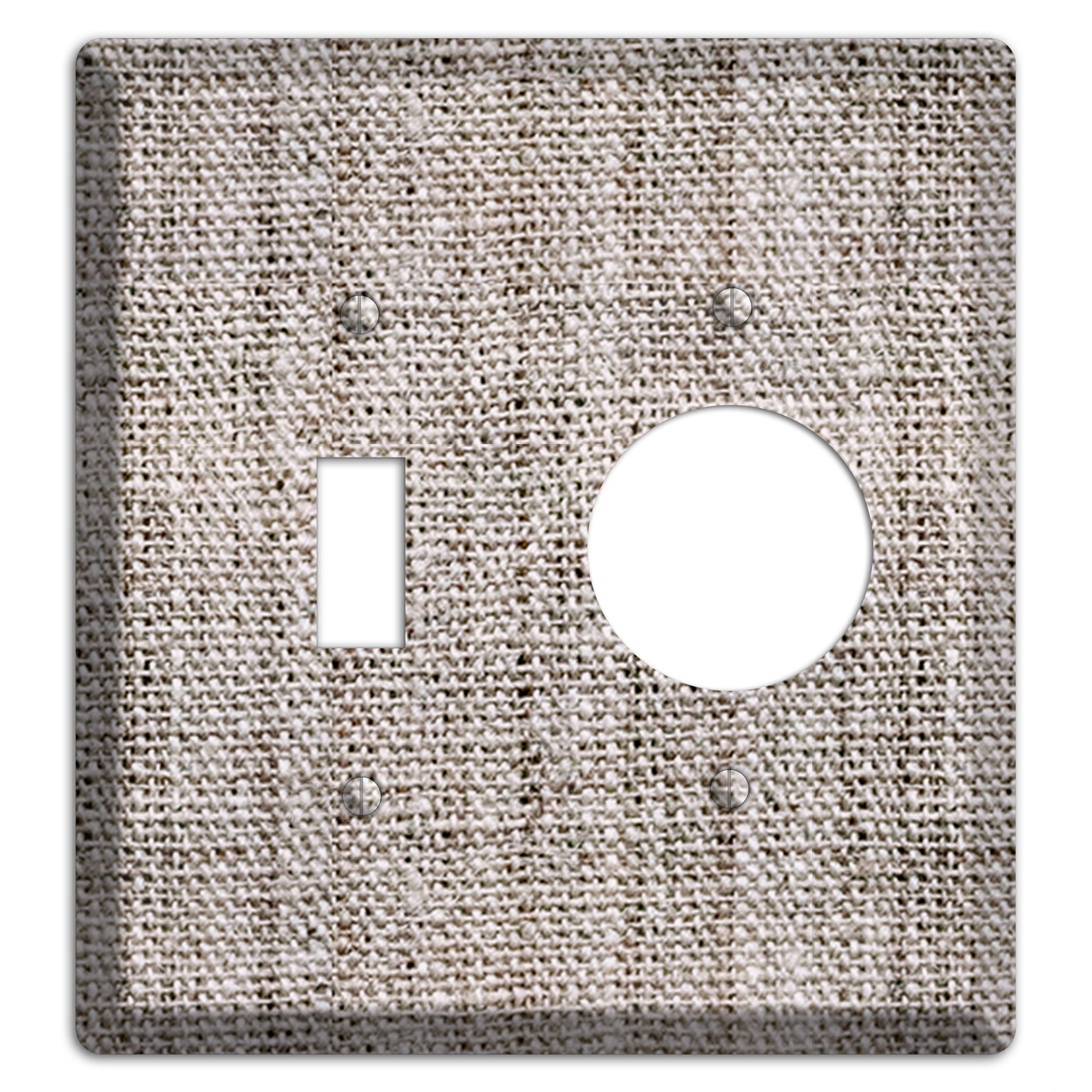 Natural Gray Burlap Toggle / Receptacle Wallplate