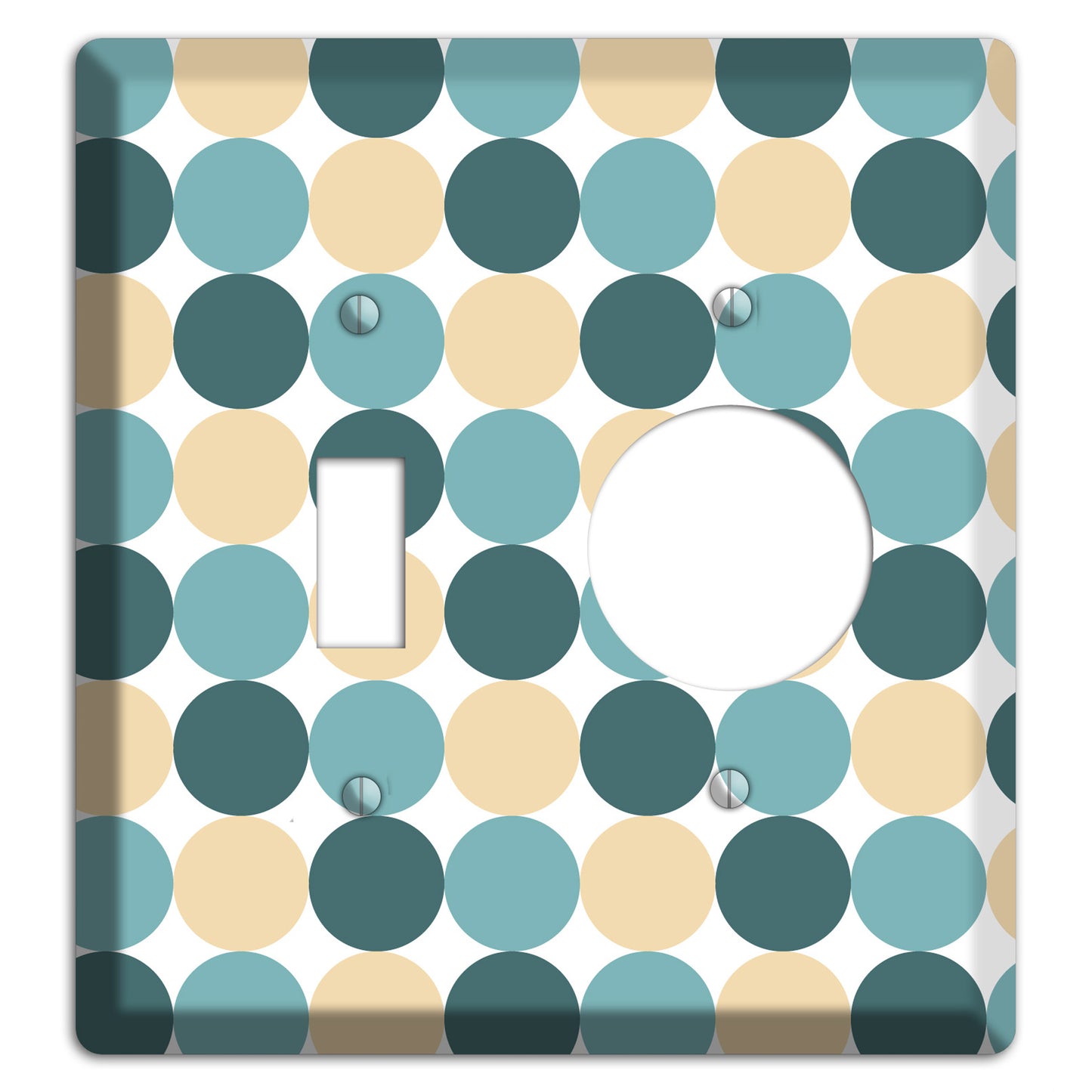 Dusty Blue Beige Tiled Dots Toggle / Receptacle Wallplate
