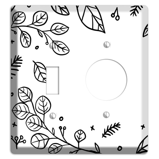 Hand-Drawn Floral 26 Toggle / Receptacle Wallplate