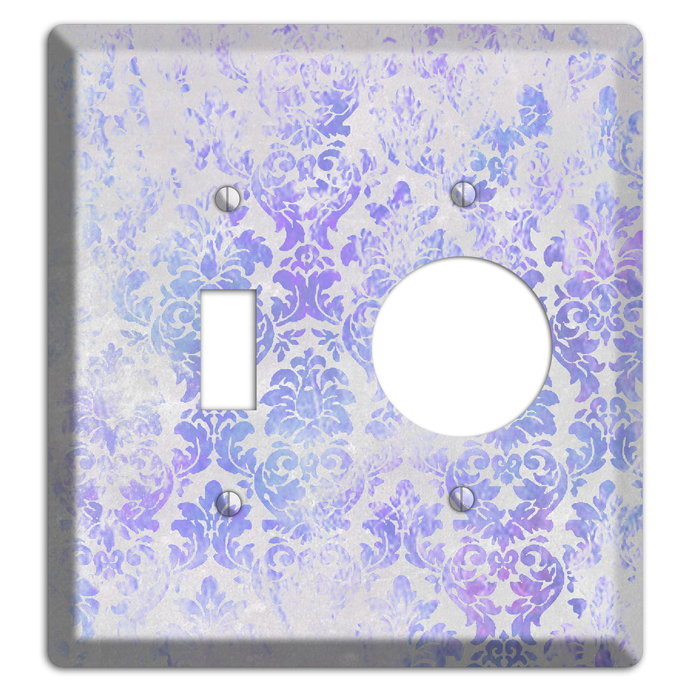 Periwinkle Gray Whimsical Damask Toggle / Receptacle Wallplate