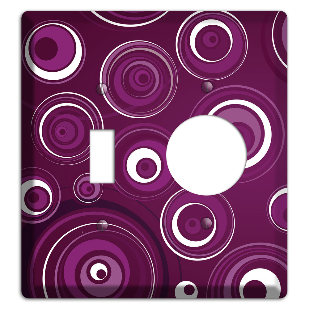 Purple Circles 2 Toggle / Receptacle Wallplate