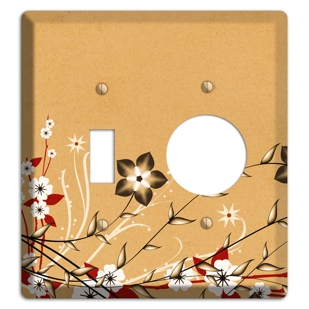 Delicate Red Flowers 2 Toggle / Receptacle Wallplate