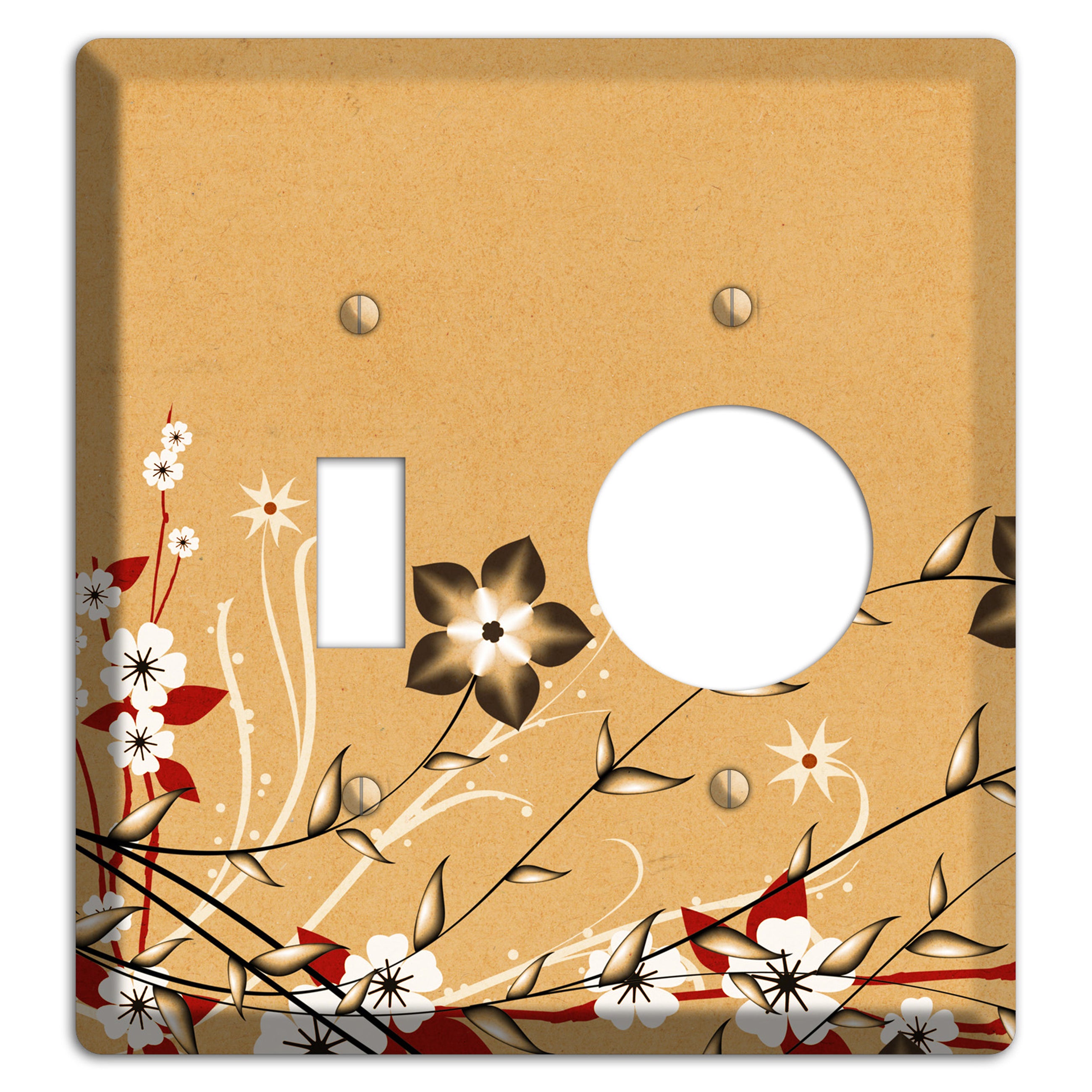 Delicate Red Flowers 2 Toggle / Receptacle Wallplate